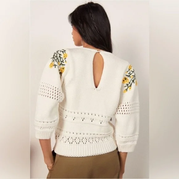 Ba&sh Boxy Floral Embroidered Sweater - Picture 5 of 14
